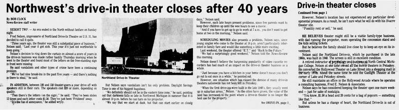 Northland Drive-In Theatre - Article On Closing (newer photo)